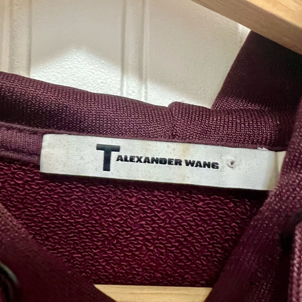 Alexander Wang Maroon Cropped Twist Hoodie - Picture 3 of 3